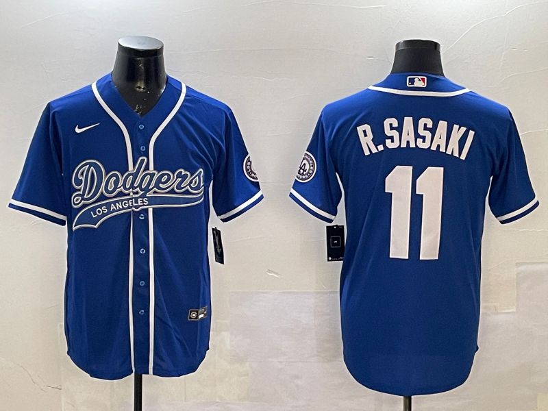 Men Los Angeles Dodgers #11 R.Sasaki Blue Jointly Name Game 2025 Nike MLB Jersey style 1->los angeles dodgers->MLB Jersey